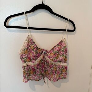Princess Polly Floral Lace Trim Crop Top